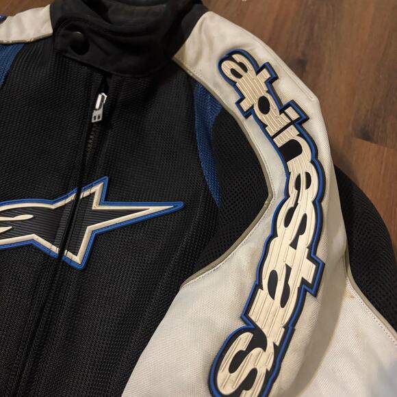 Alpinestars Men’s Textile Mesh Motorcycle Jacket Size Small S  Black/Blue Vented - Picture 7 of 8